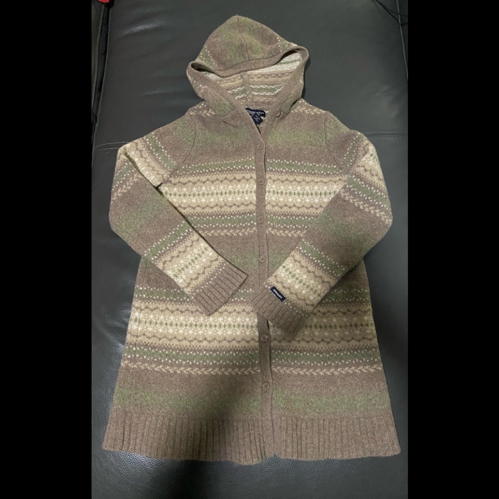 Abercrombie & Fitch Y2K Vintage 100% Lambswool Cardigan Sz L (but fits Sz M, S)